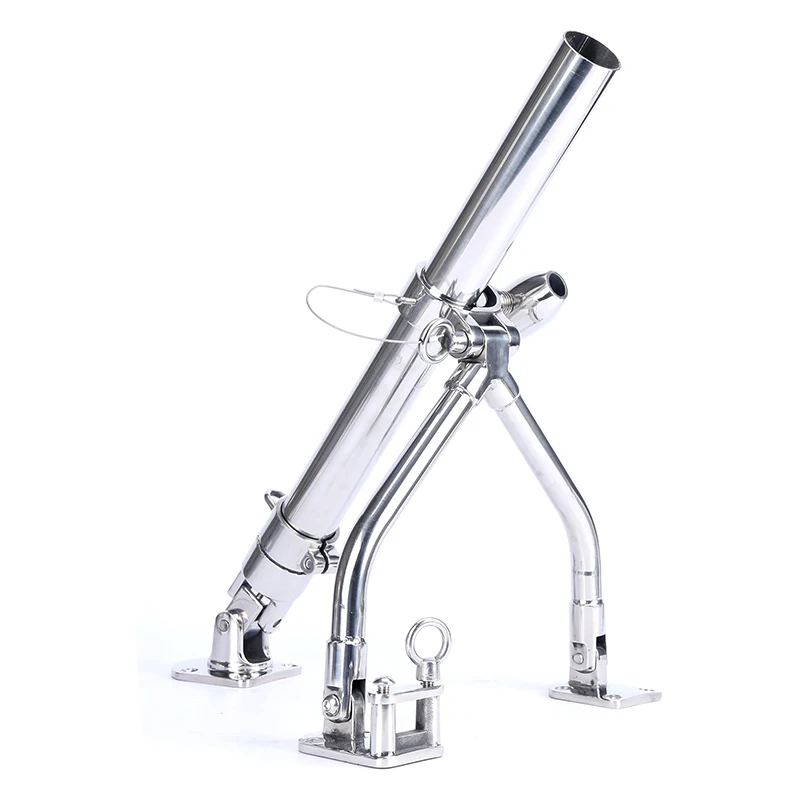 Stainless Steel Outrigger Adjustable Wishbone Bracket Bases Fishing Rod Holder with Knob(Pair of)Marine Hardware