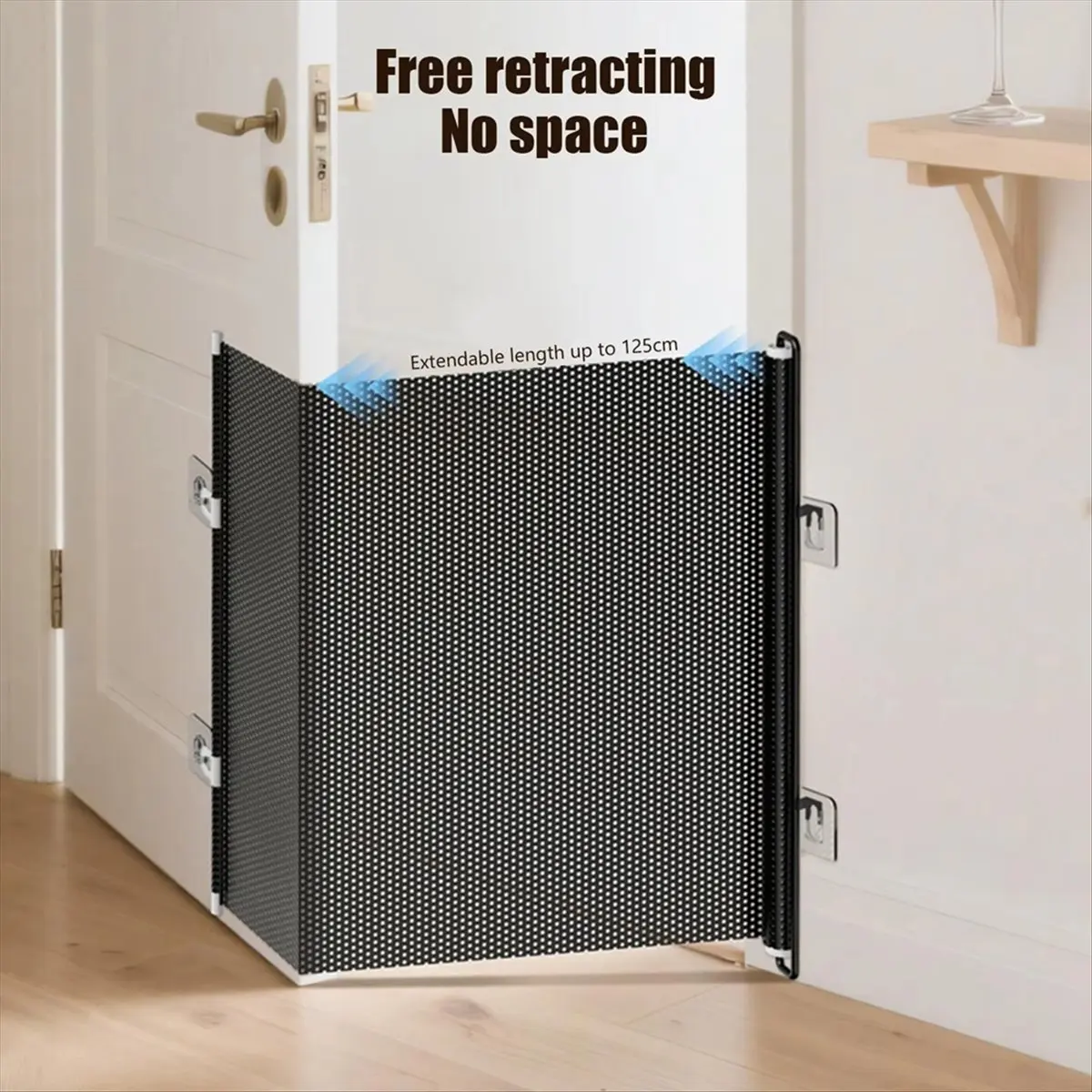 A24I Retractable Pet Safety Gate Baby Barrier Indoor Mesh Fence Stair Barrier for Dogs Kitten with Reinforced Strip Prevent - view 6