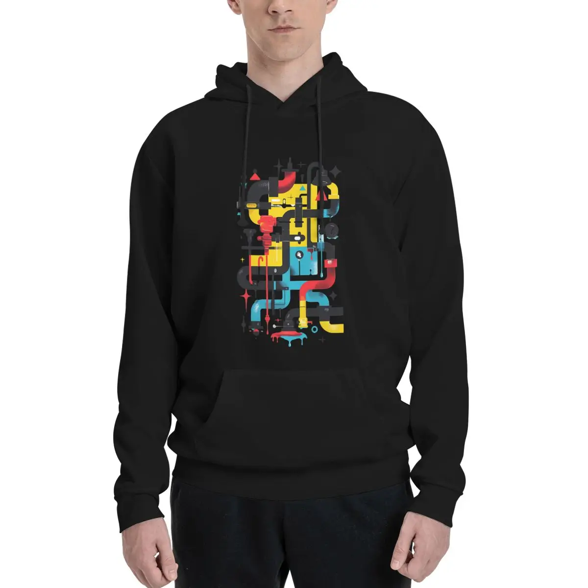 

Men Women World Plumbing Day Colorful Pipes Hoodie Hooded Collar Drawstring Hoodies Pullover Sweatshirts Long Sleeve Shirts