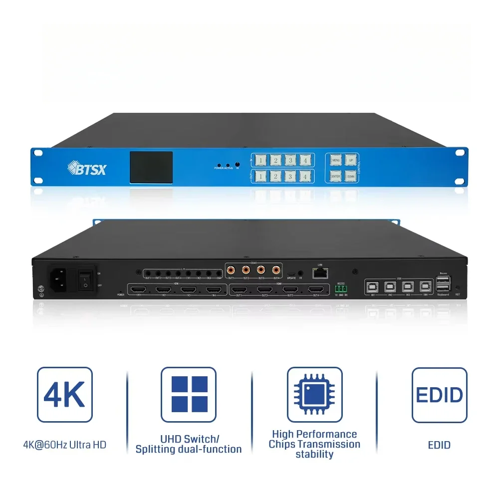 Bitvisus 4x4 2x2 1x4 4K60 لصق تراكب PIP فيديو الجلاد مصفوفة وحدة تحكم جدار الفيديو