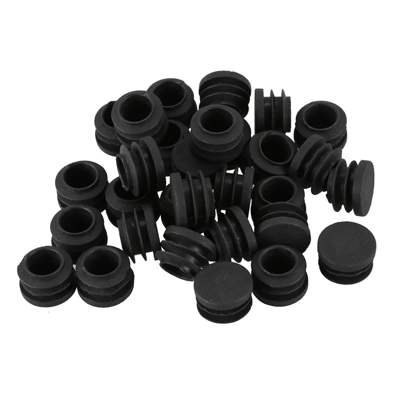 THIVN-Round Table Chair Leg Tube Pipe Insert End Cap 19Mm Dia 240Pcs Black