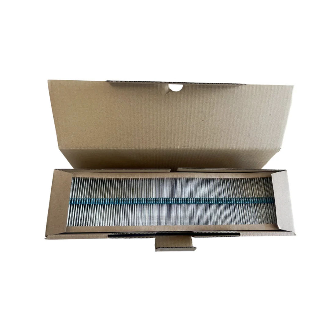 Résistance 1/4W à film métallique à bande cinq couleurs, tolérance 1%, 1,2R-10M, plus de 100 valeurs, 5000 pièces/boîte.