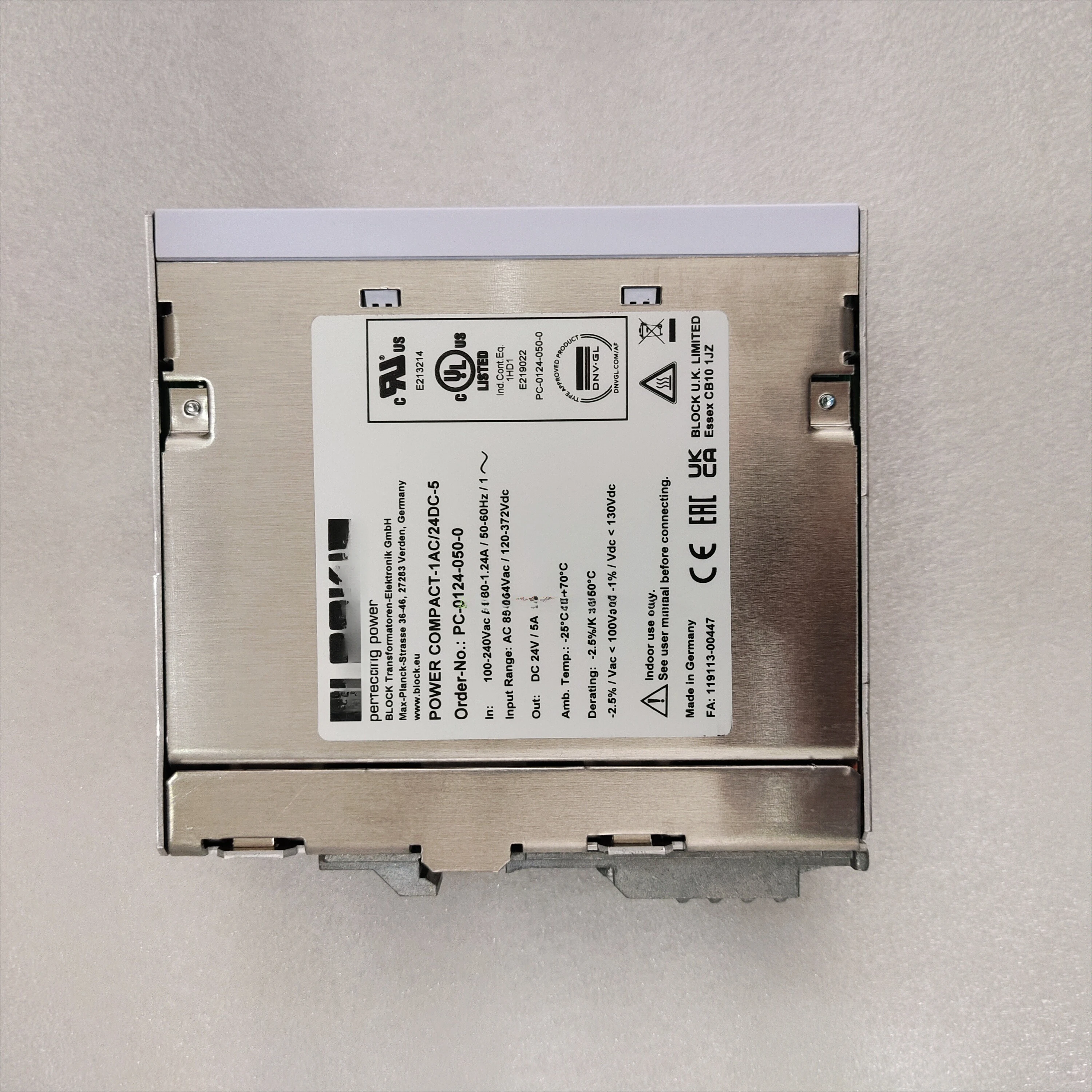 PCC-0124-100-2 Schaltnetzteil B-Lock Original PCC-0124-050-2