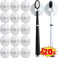 20/4x Suction Cup Toothbrush Holder Silicone Hook Bathroom Razor Holder Wall Shaving Shaver Shelf Toothbrush Racks Organization