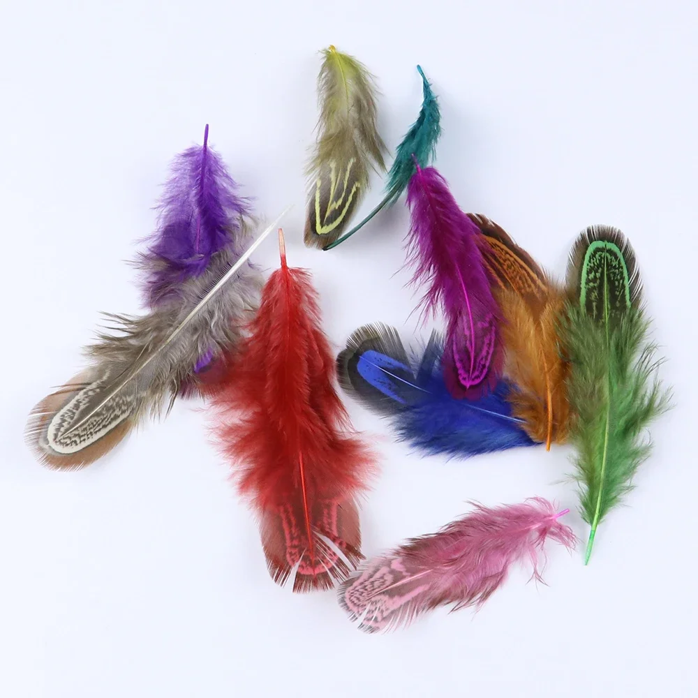 100pcs High Quality Pheasant Feathers Natural Decorative Chicken Feathers for Crafts 11 colors 3-8CM Plumes Decor Wholesale