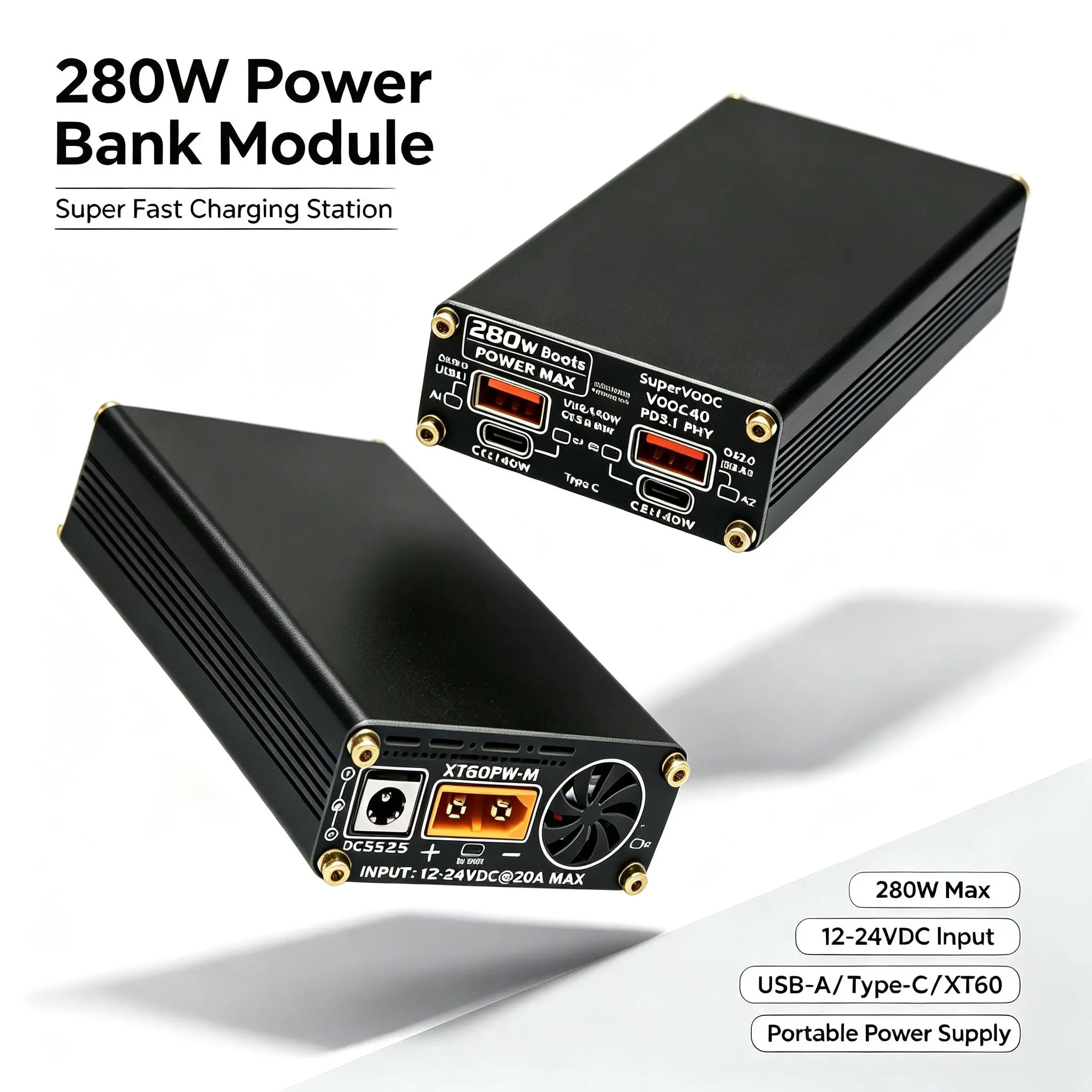 DYKB 280W PD3.1 Fast Charging Module Dual 140W USB-C SuperVOOC QC5 Boost Converter For Car Laptop Drone Battery Charger Board