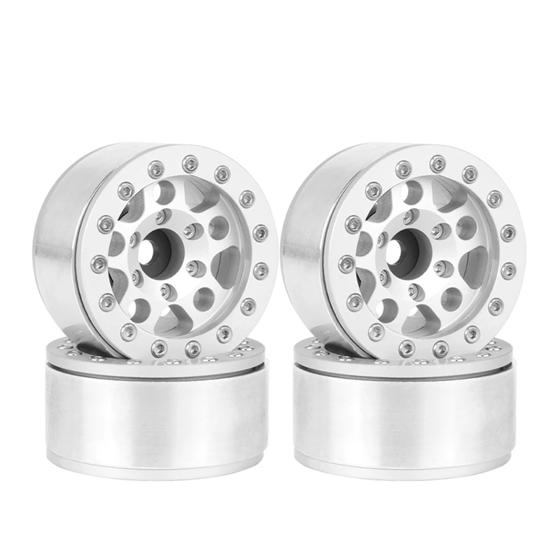 

Silver-Edged 1.55 Inch Metal Wheel For 1/10 RC Crawler Vehicle Axial Silver-Edged SCX10 Ghost TRX4 TRX6 D90 4WD Easy Install