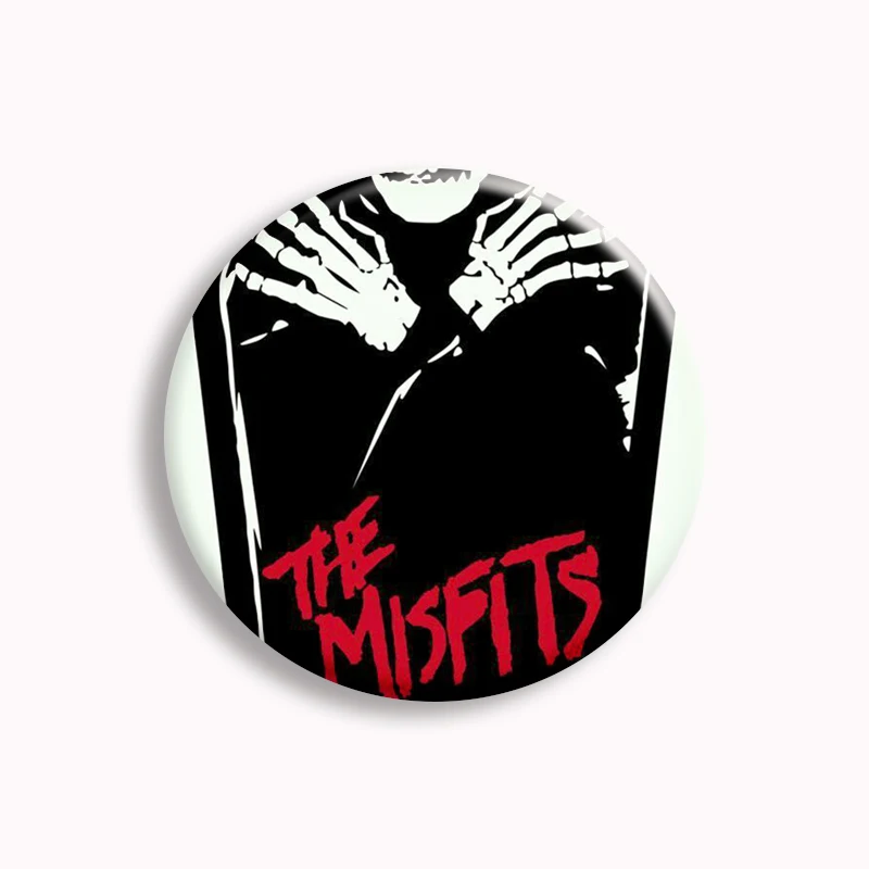 Misfits-زر الرعب لموسيقى الروك ، الهيب هوب ، الجمجمة ، القوطية ، الشرير ، الروك ، الشارة ، الحقيبة ، الإكسسوارات ، المجوهرات ، المراوح ، الديكور