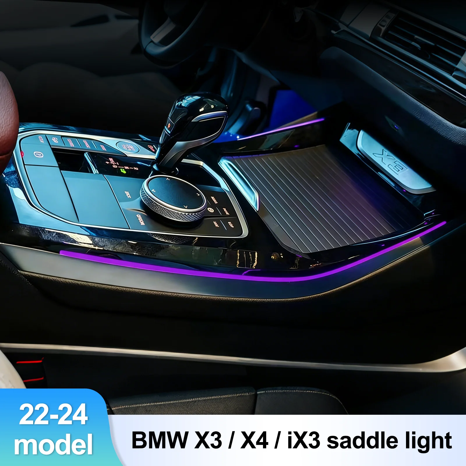 EzoneTronics Car Interior Ambient Light Center Console LED Atmosphere Lamp for 2022-2024 BMW X3 X4 iX3 G01 G02 Decorative Light