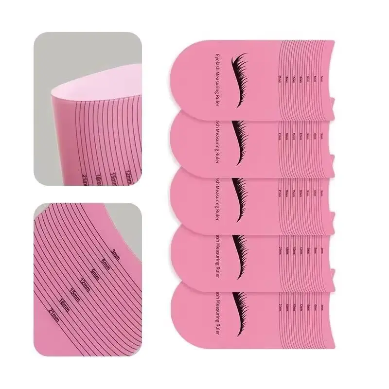 Linijka do pomiaru długości rzęs 5/10 szt. Przenośna linijka do brwi z miękkiego plastiku Narzędzie do makijażu Akcesorium do przedłużania i wzrostu rzęs