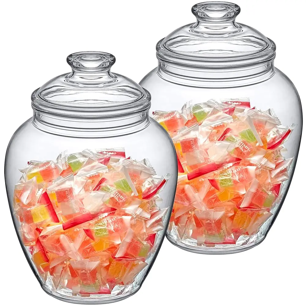 

- Sugar Sugar - 2-Pa 140-Ounce Plastic Candy Jar With Lid, Large Cookie Jar (7.5""(D) X 10.5""(H)), Apothecary Jar, Bpa-Free,