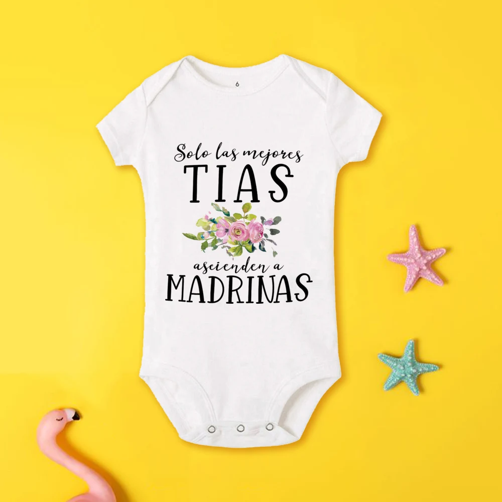 Would You Be My Godmother Print Newborn Bodysuits Baby Ask for Godmother Baptism Clothes Toddler Infant Short Sleeve Jumpsuits