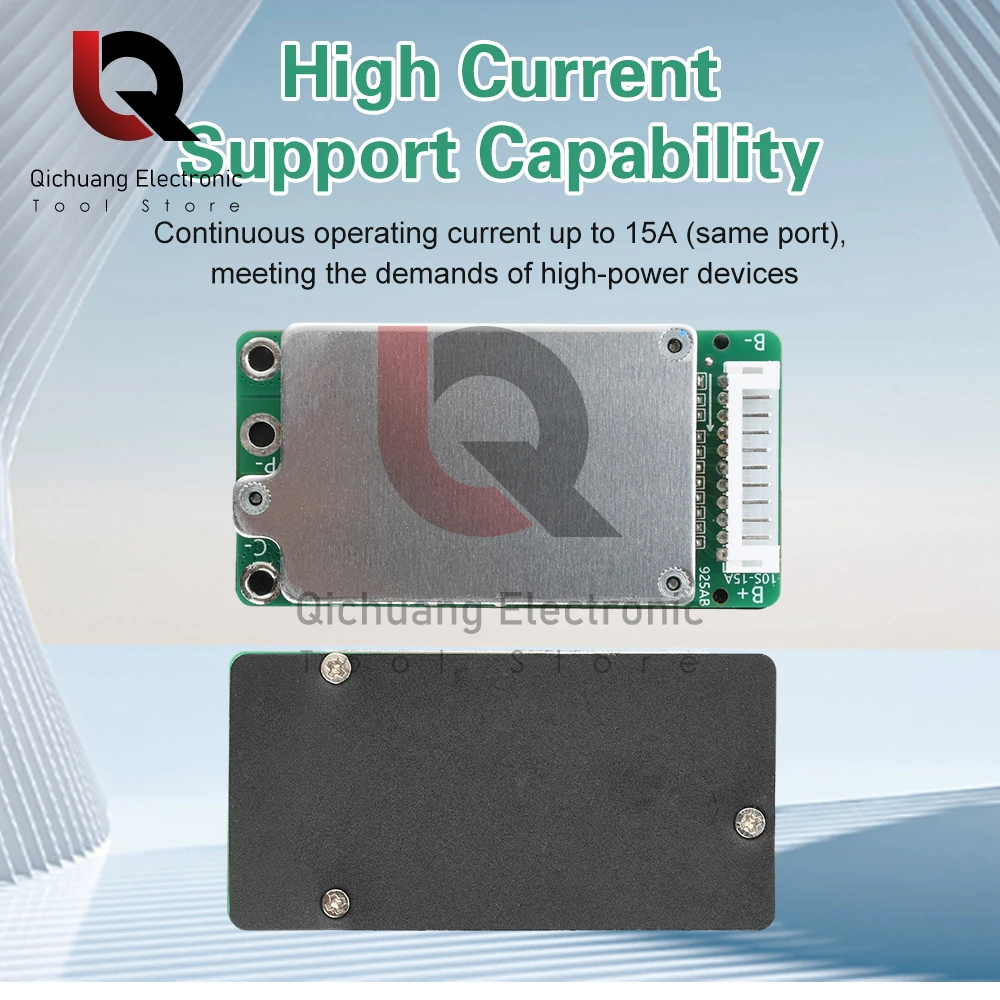 

10S 36V 15A Same Port Split Port with Balanced Lithium Battery Protection Board Electric Vehicle Battery Protection Board BMS