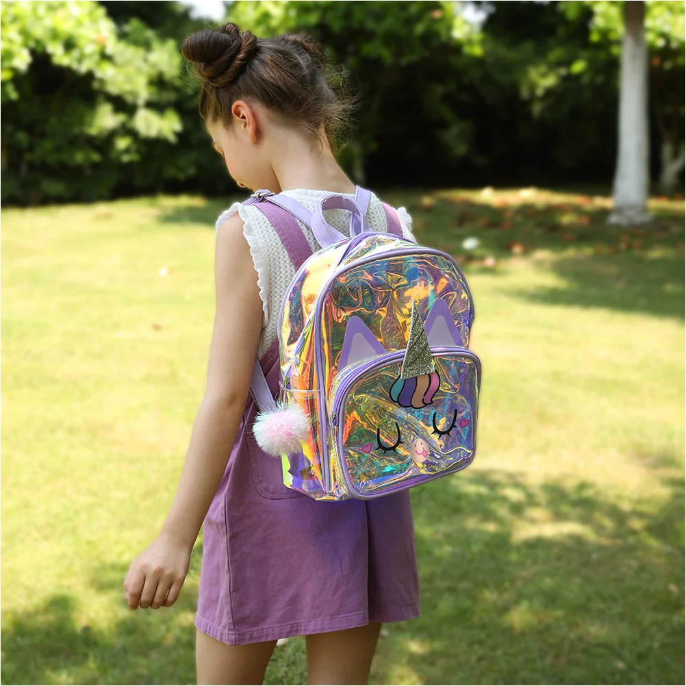 Mochila Infantil de Unicórnio Adorável para Crianças, Bolsa de Ombro Dupla, Mochila Escolar de Desenho Animado para Meninas, Uso Diário, Bolsa de Armazenamento para Viagem