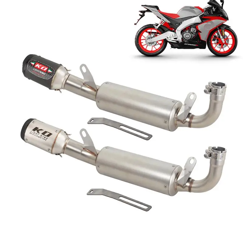 Slip On For Aprilia GPR250R GPR250S 2021-2024 Motorcycle Exhaust System Mid Connect Pipe 51mm Carbon Fiber Muffler Rear Tips