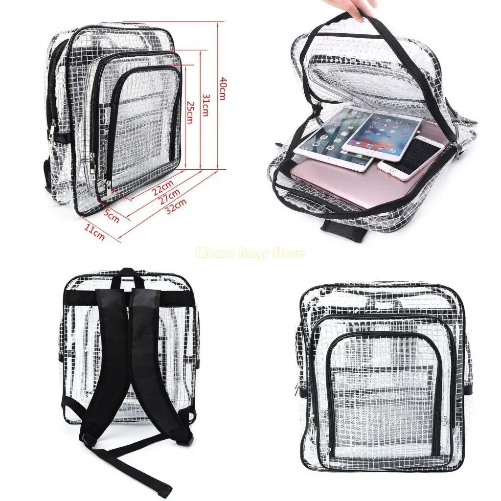 

X90d Unisex Anti-Static Clear Rakcpack Trave Proughs Sags Sags Pvc rucksack инженер тоже