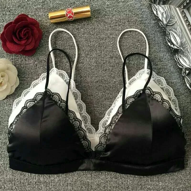 Sexy Women Bra Floral Lace Bralette Secret Lingerie Soft Comfortable Wire Free Thin Bralet Cute Girl Small Chest Bras