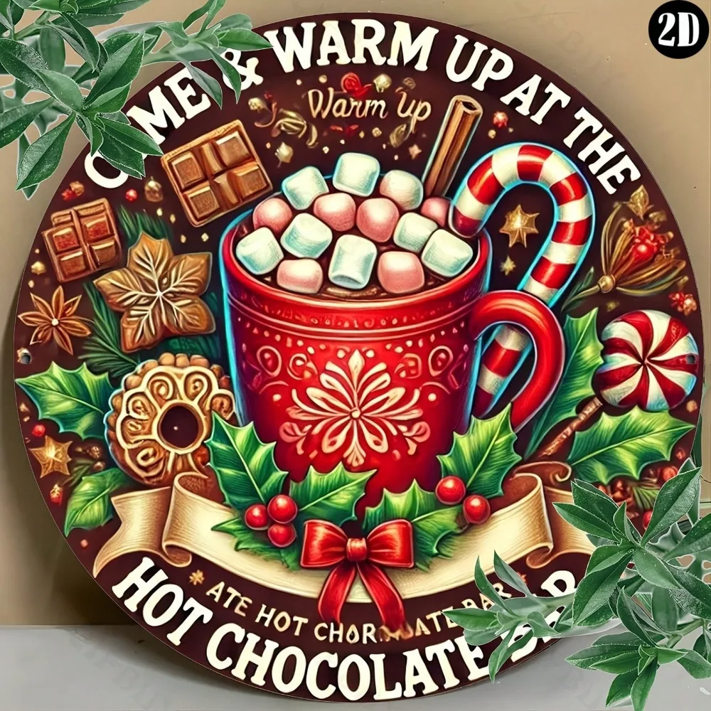 علامة منقوشة برقائق شوكولاتة عيد الميلاد - ديكور مبتكر متين للمنزل/المطبخ/المطعم/المكتب، هدية احتفالية مثالية #5