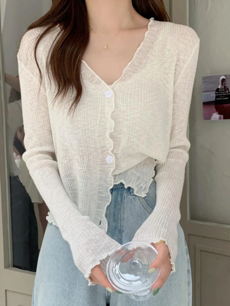 

Лето 2023: Женская ультратонкая вязаная солнцезащитная верхняя одежда, короткий кардиган, модная легкая куртка-накидка.