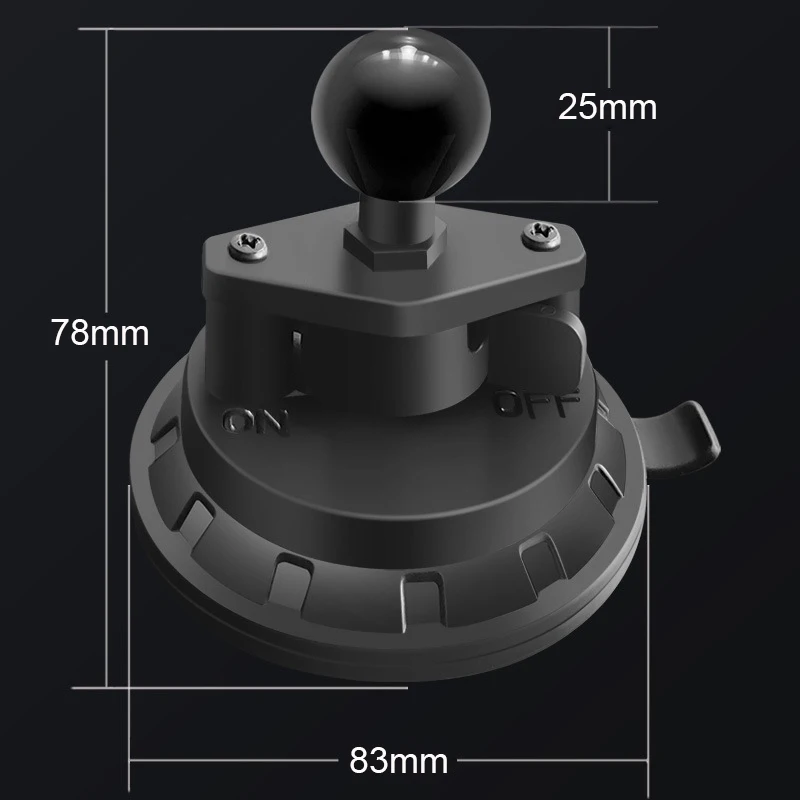 1 inch Ball Mount Twist Lock Suction Cup Base Window Mount 360° Rotation Degree Arm for Double Socket Action Camera Accessories