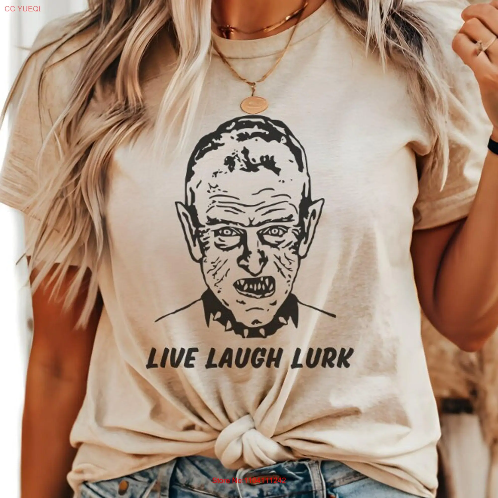 Live Laugh Lurk Nosferatu Creepy Halloween T Shirt Spooky Season Vintage Goth Retro Gothic Grunge Vibe Classic Movie Monster