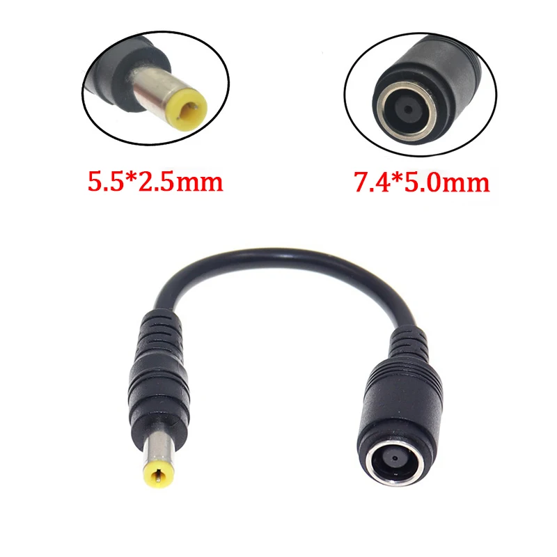 DC 7,4x5,0mm Buchse auf 5,5x2,5mm Stecker Laptop Netzteil Ladeadapter Kabel für HP Dell Laptops