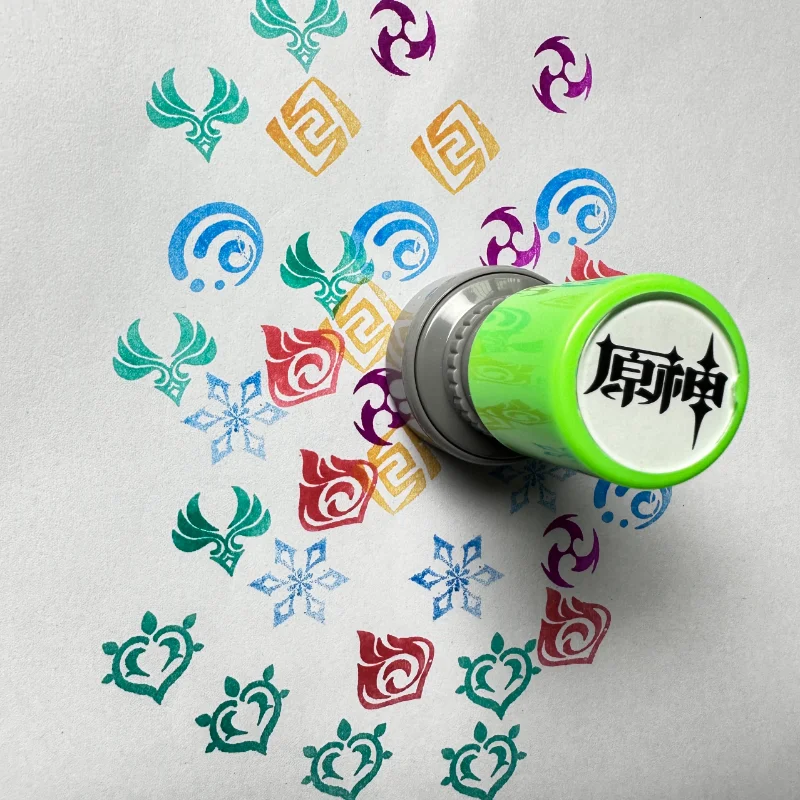 Genshin Impact Start مجلة الختم الملونة Keqing ويندي Diluc Ragnvindr Zhongli Hsiao المحيط لتقوم بها بنفسك لعبة الختم الملون كول بوي #3