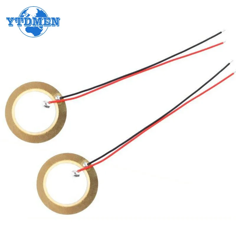 10/20pcs Piezoelectric Piezo Ceramic Wafer Plate Plate Piezo Element Diameter 27mm 35mm with Wire for Buzzer Loudspeaker