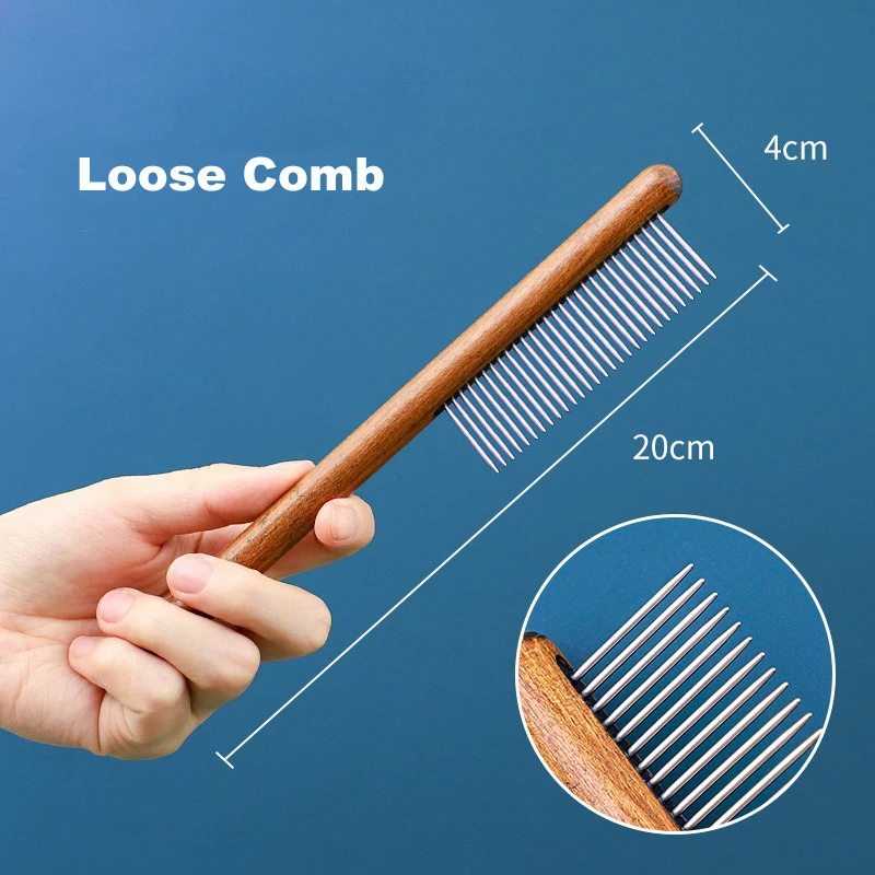 Professional Pet Deshedding Brush wooden Dematting Dog Comb Cat Brush Rake Puppy Grooming Tools Undercoat Shedding Flying Hair