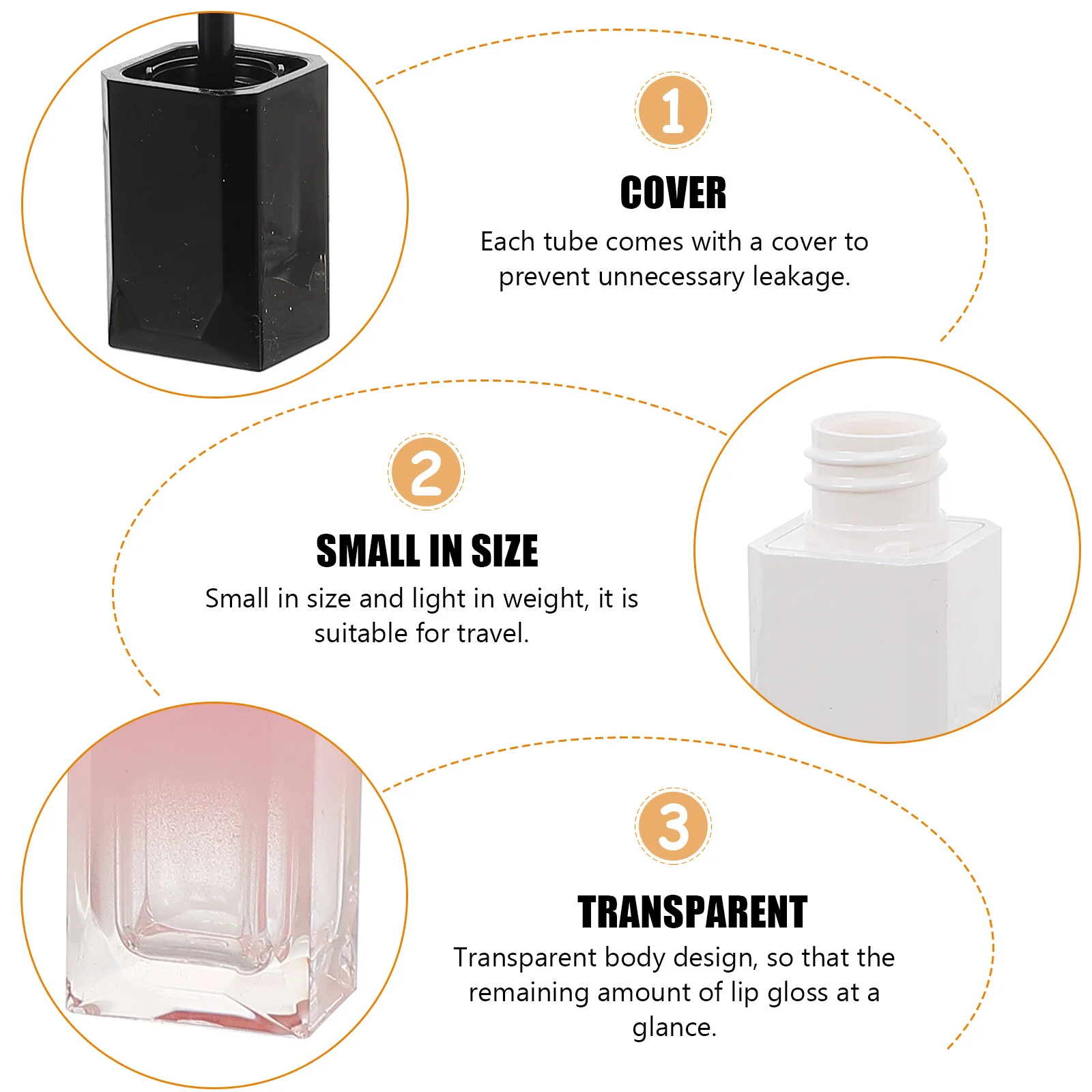 12pcs Lip Gloss Tubes Gradient Color Refillable Storage For Diy Empty Bottle Travel Use Lipstick Tube Container