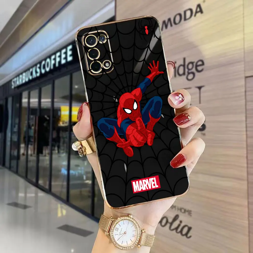 Marvel Spider-Man capa para telefone, liso E-TPU, OPPO A15, A16, A17, A78, A58, A53, A54, A57, A72, A73, A74, A91, A92, A94, a96 e A98