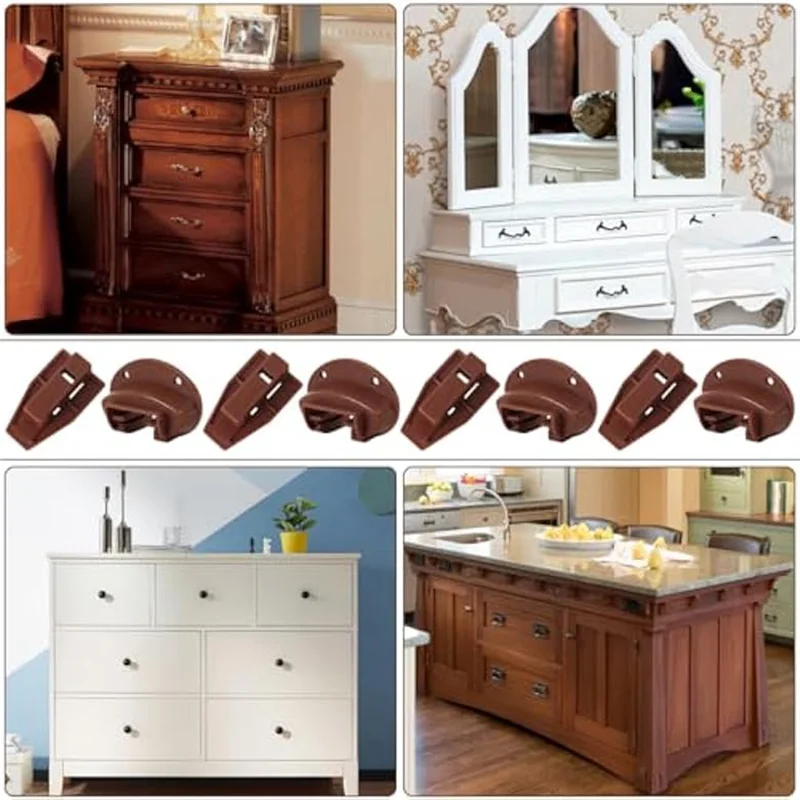 Kit de guía de cajón de BAAG-12Sets, cajones estilo deslizante comercial para Kit de reparación de guías de cajón de tocador de repuesto con rodillo