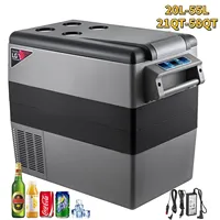 VEVOR 20L 22L 35L 45L 55L Car Refrigerator Mini Fridge Freezer Portable Compressor Cooler 12/24V DC 110-240V Ice Box for Camping