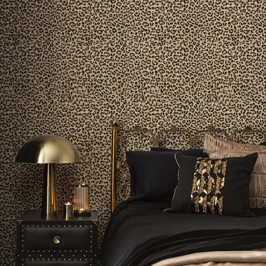 Luipaardprint Peel and Stick Wallpaper Waterdicht verwijderbaar zelfklevend structuurbehang Geel Funky Cheetah Contact Pap