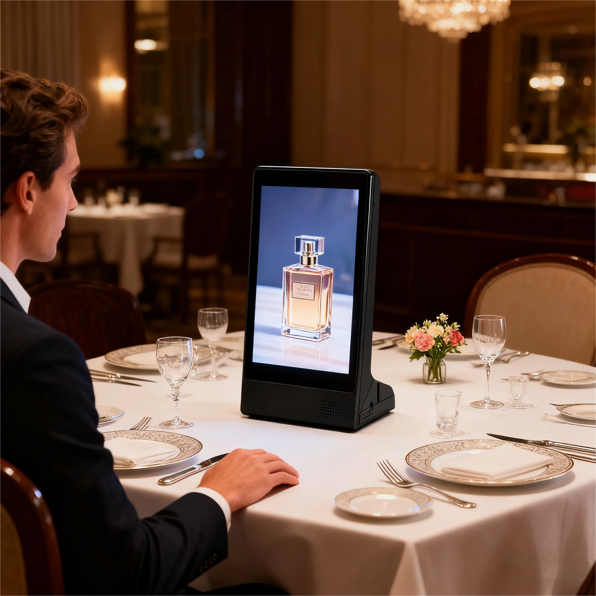 New Upgrade Indoor LCD Restaurant Tabletop Digital Menu Touch Screen Advertising Display Calling Ordering Services Phone Charger view 6