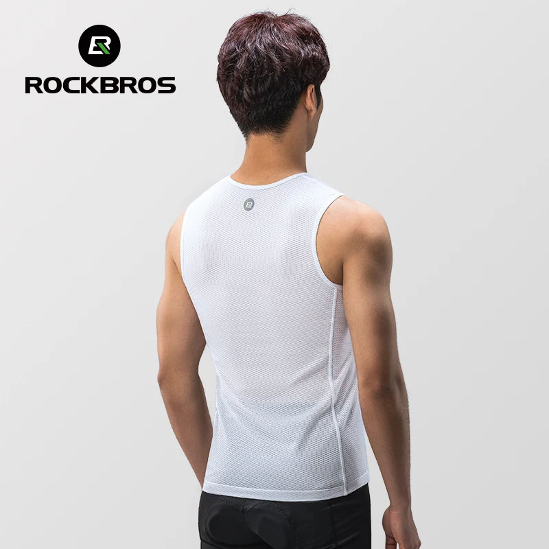 ROCKBROS Cycling Vests MTB Jersey Breathable Men's Sleeveless Short Running Gym Mesh Breathable Bicycle Clothing Sleeveless