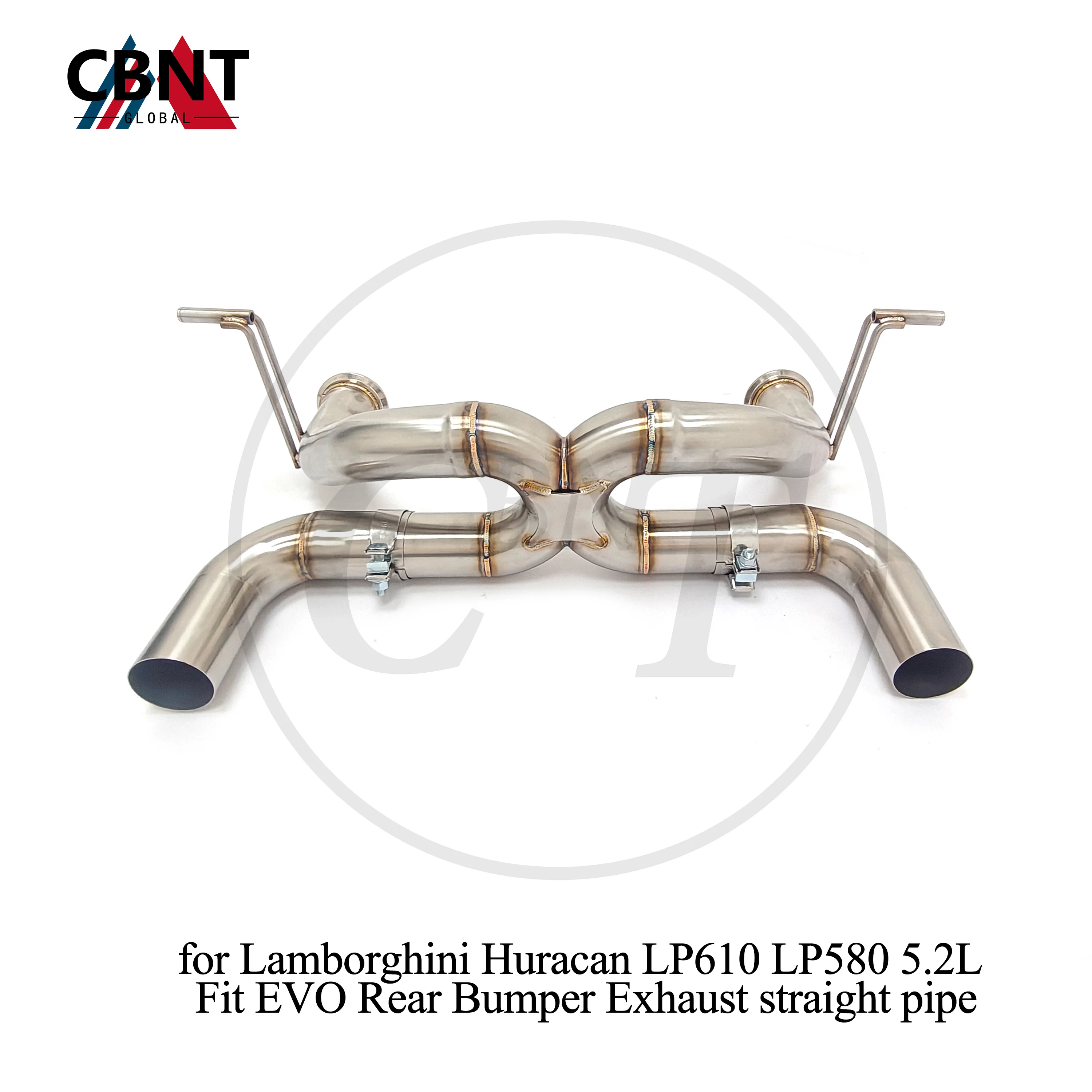 

CBNT Exhaust Axleback Straignt Pipe for Lamborghini Huracan LP610 LP580 5.2L Fit EVO Rear Bumper Stainless Steel Exhaust System