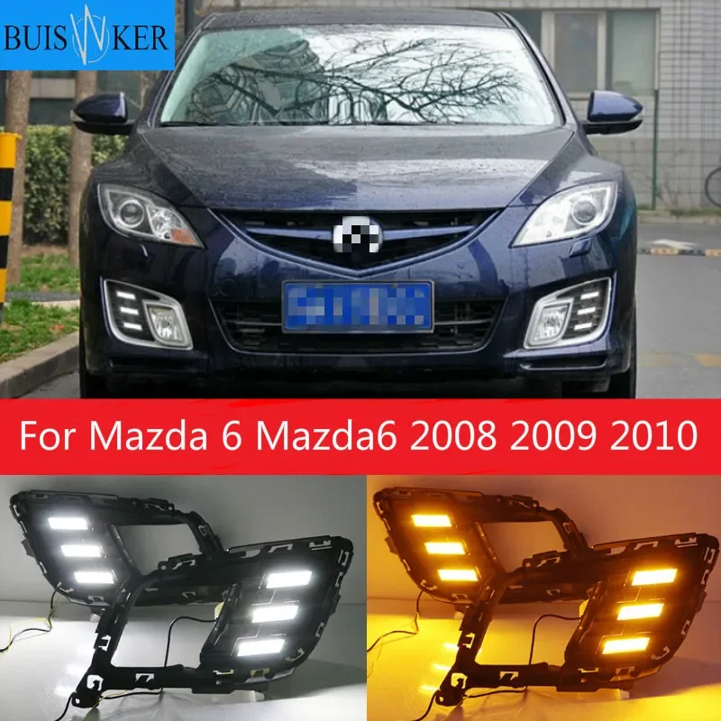 

1 set for Mazda 6 Mazda6 2008 2009 2010 Driving DRL Daytime Running Light fog lamp Relay LED Daylight car styling free shipping