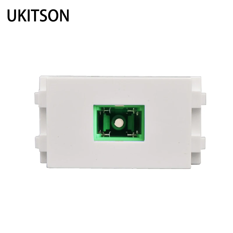 

SC APC Fiber Optic Pass Through Socket 23x36mm SC-SC UPC Single-Mode Module Plug Connector In White For Network Faceplate Panel