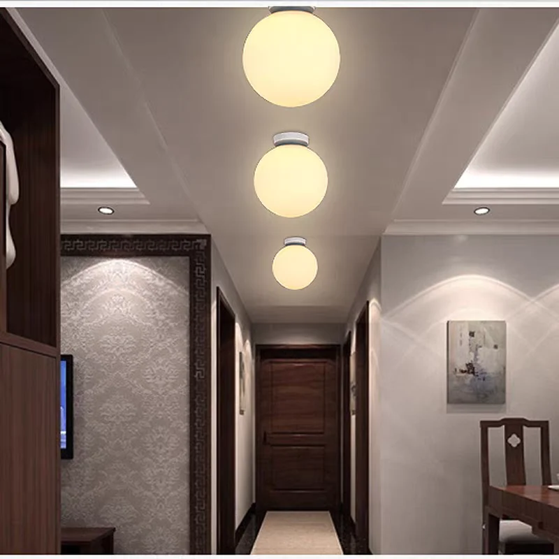 

Минималистичный глобус Стеклянный потолочный светильник Отель Ресторан Фойе Коридор Балкон Гостиная Спальня Креативное белое глобальное освещение