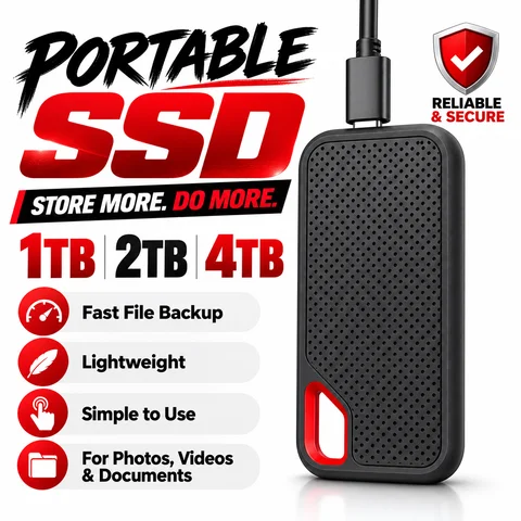1TB External Hard Drive 2TB 4TB 8TB Portable SSD High Speed Hard Disk USB-C Original Storage Device for Laptop/PC/Phone/Mac