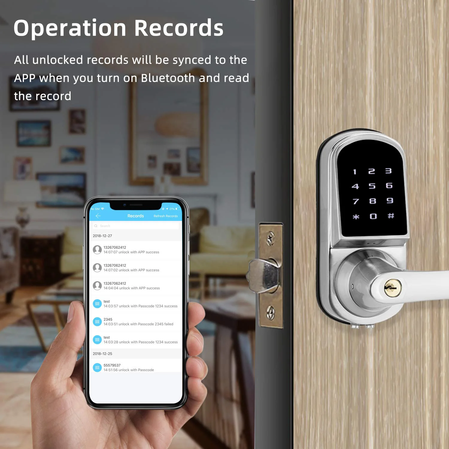 Smart TTlock door lock Bluetooth electronic keyless digital lock for apartments/ office/ hotel/ villa