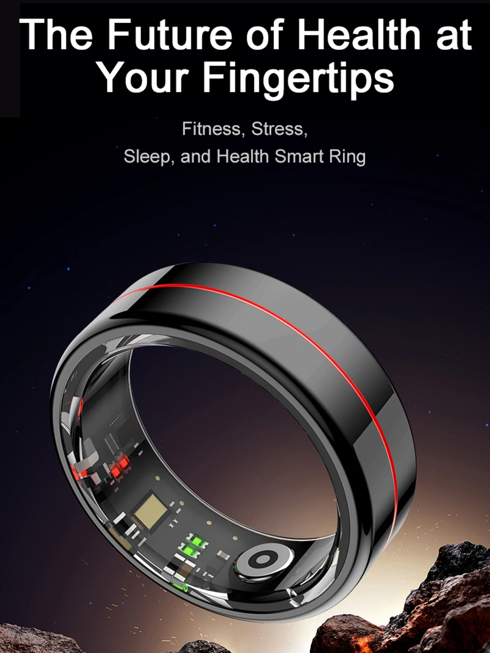 2025 nuevo anillo inteligente monitoreo del ritmo cardíaco y del sueño Control de gestos 5ATM impermeable hombres mujeres regalos anillos