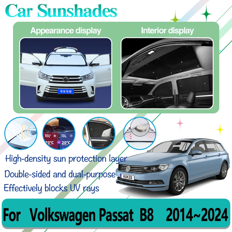

For VW Passat B8 Volkswagen Variant 2014~2024 2021 Car Full Covers Sun Visor Window Shading Sun Protector Covers Car Accessories