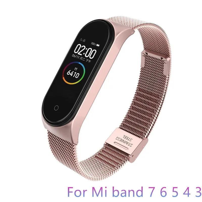 Strap For Xiaomi Mi Band 7 6 4 5 Wrist Metal Bracelet Screwless Stainless Steel for Mi Band 7 6 4 3 5 Strap Wristbands Pulseira