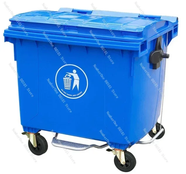 Large capacity 1100L plastic trash can