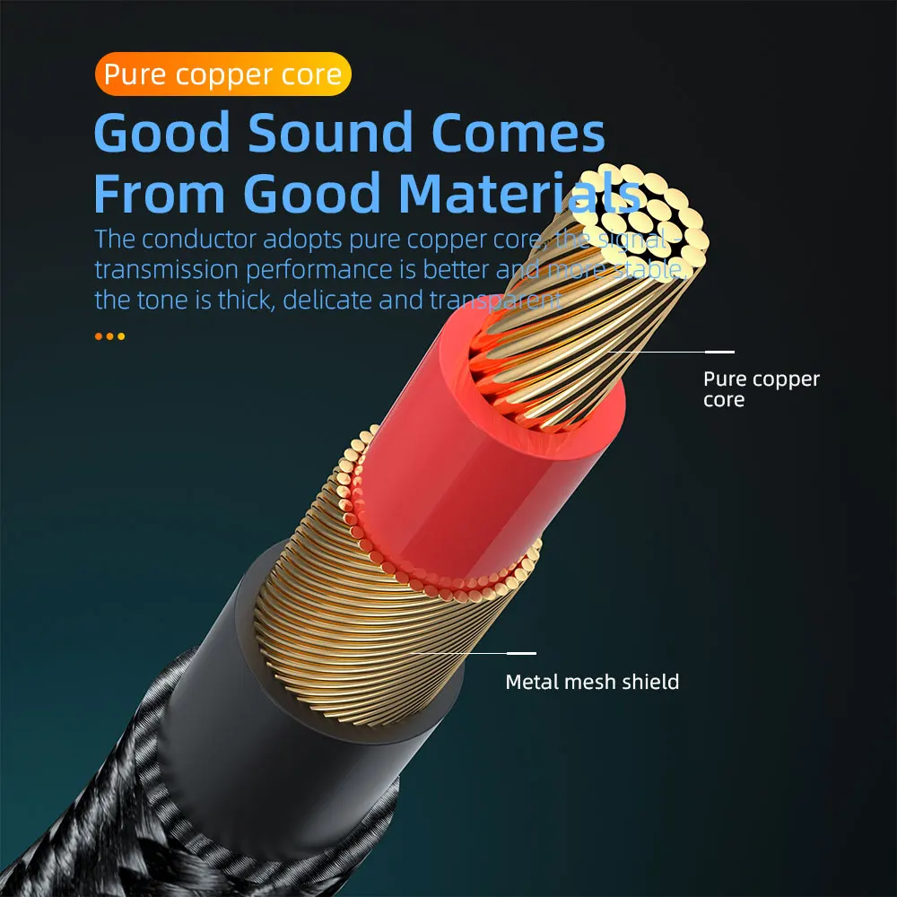 Essager Aux Extension Cable 3.5mm Jack Male to Male Audio Adapter 3.5 mm Speaker Wire Line  For Samsung Xiaomi Headphone Laptop - view 5