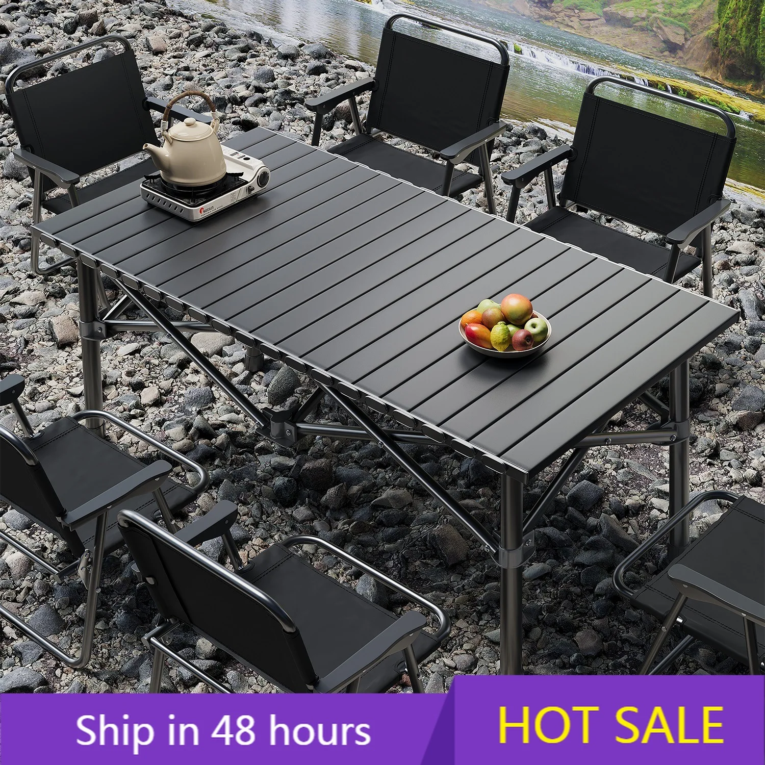 

POWER LEAP Modern Portable Stainless Steel Iron Tables And Chairs Durable Foldable Outdoor Furniture Set For Camping And Picnics
