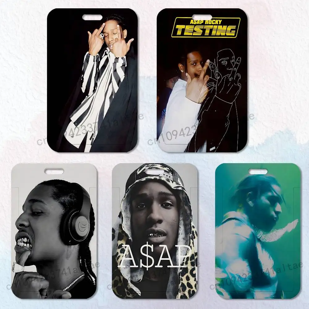 

A-ASAP Rocky Rapper Badge Holder Pass Bus Work Card Cover Chest Pocket Students Card Holder Small Gift