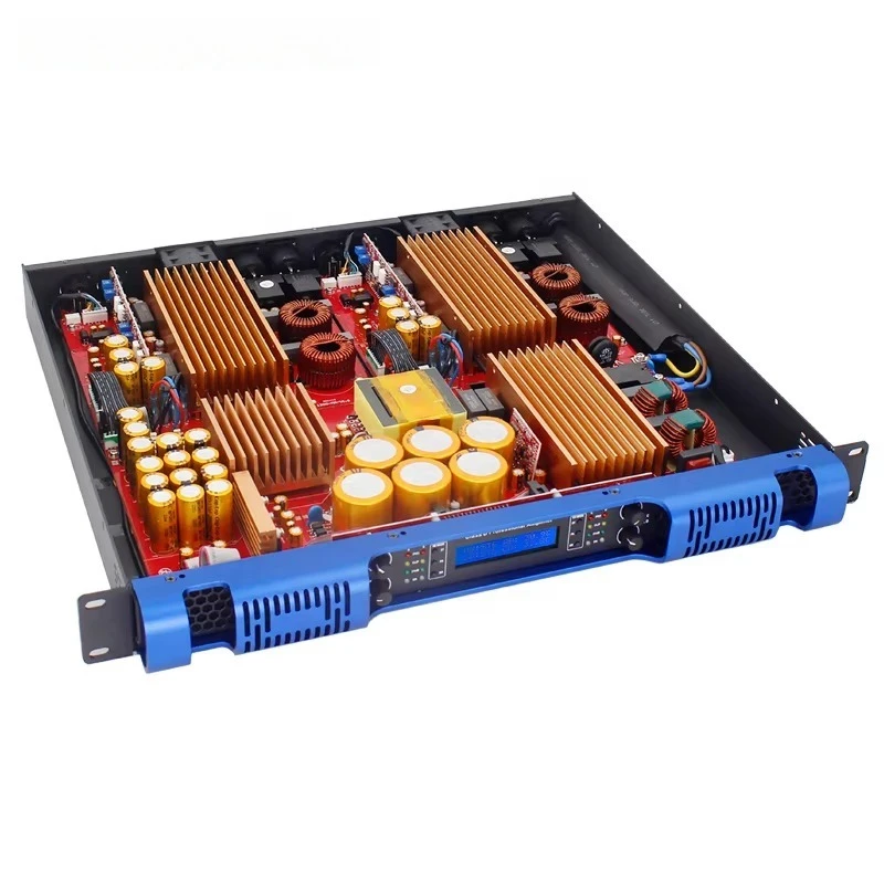 Professional Class D 4 Channel Stereo Power Amplifier 1U Size 1200Wx4 for DJ & Line Array Speakers